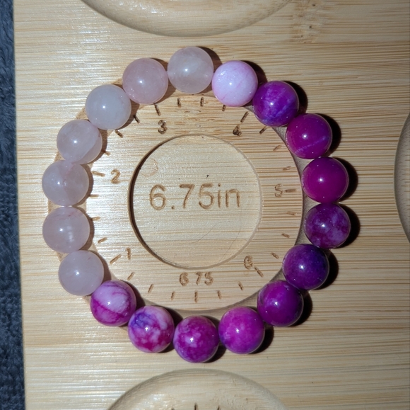 Rose Quartz And Agate Bracelet - Picture 2 of 4